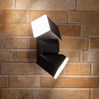 Justerbar vägglampa Michael, 2-ljus - svart