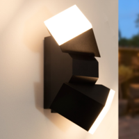 Justerbar vägglampa Michael, 2-ljus - svart