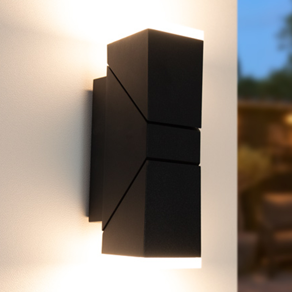 Justerbar vägglampa Michael, 2-ljus - svart