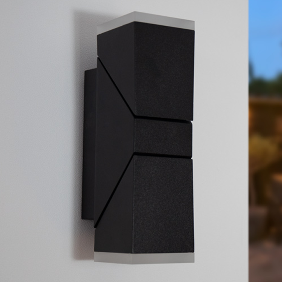 Justerbar vägglampa Michael, 2-ljus - svart