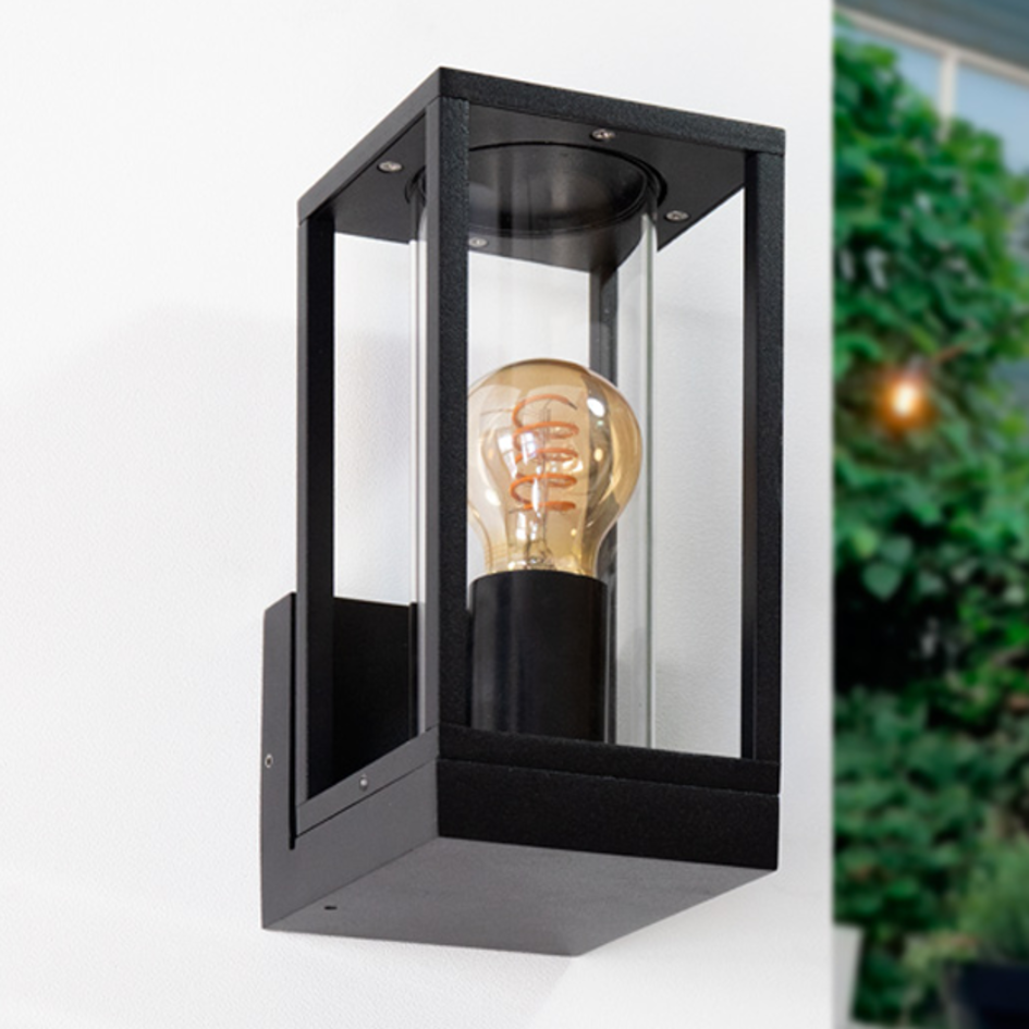 Industriella vägglampan Judy - svart