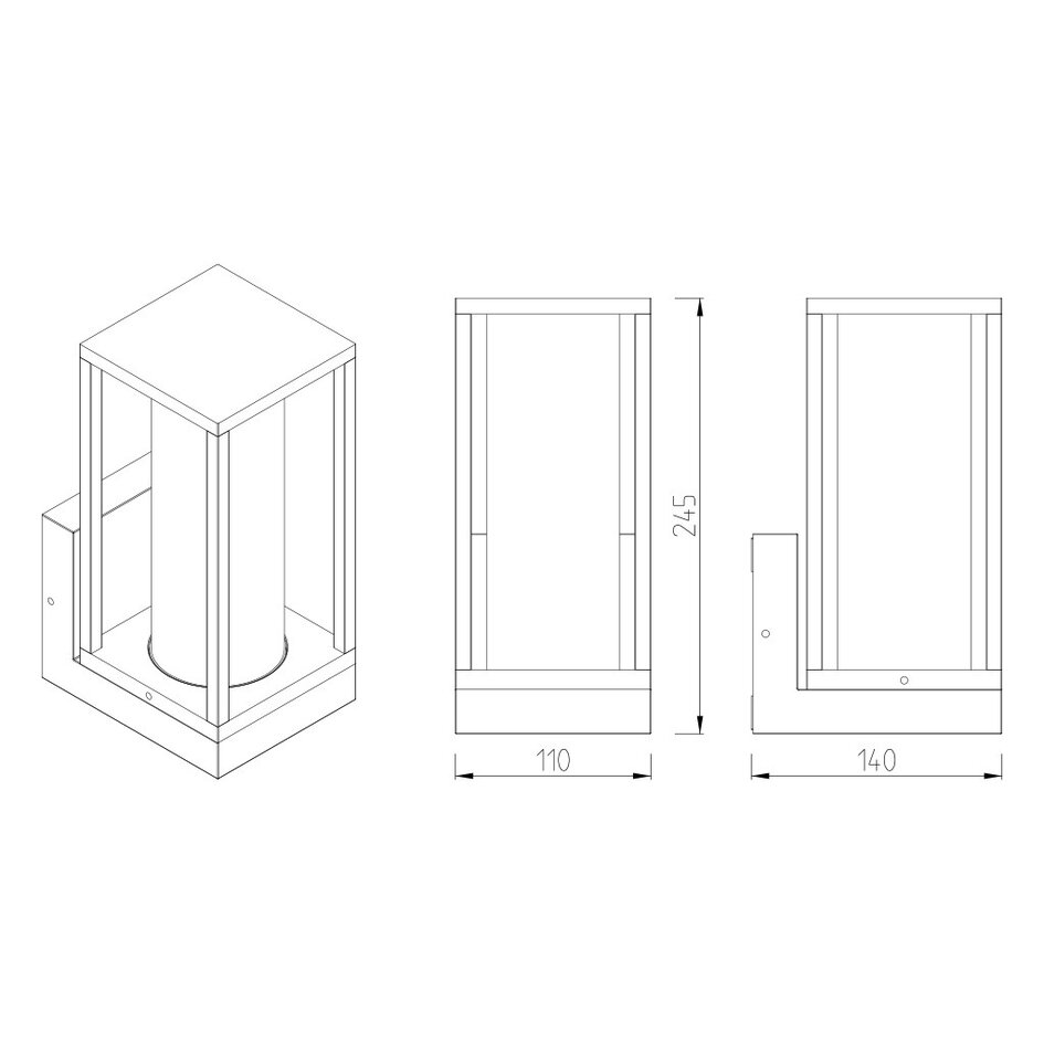 Industriella vägglampan Judy - svart