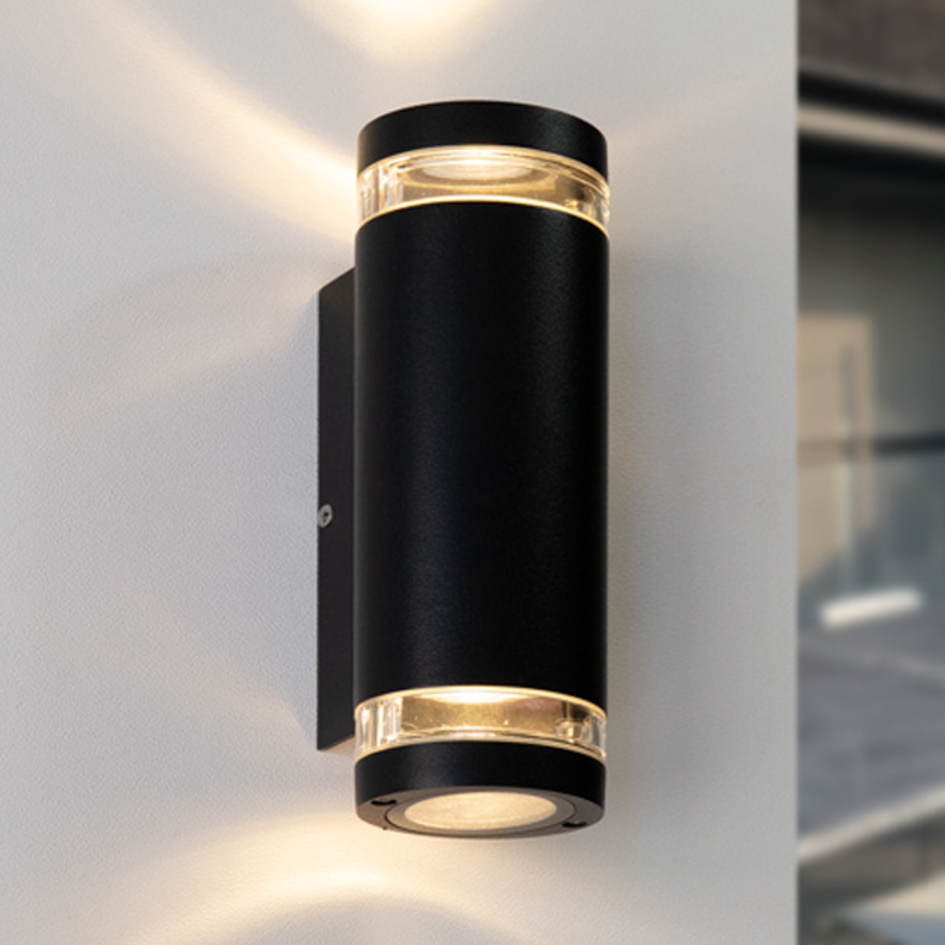 Utomhusvägglampan Showman 2-ljus - svart