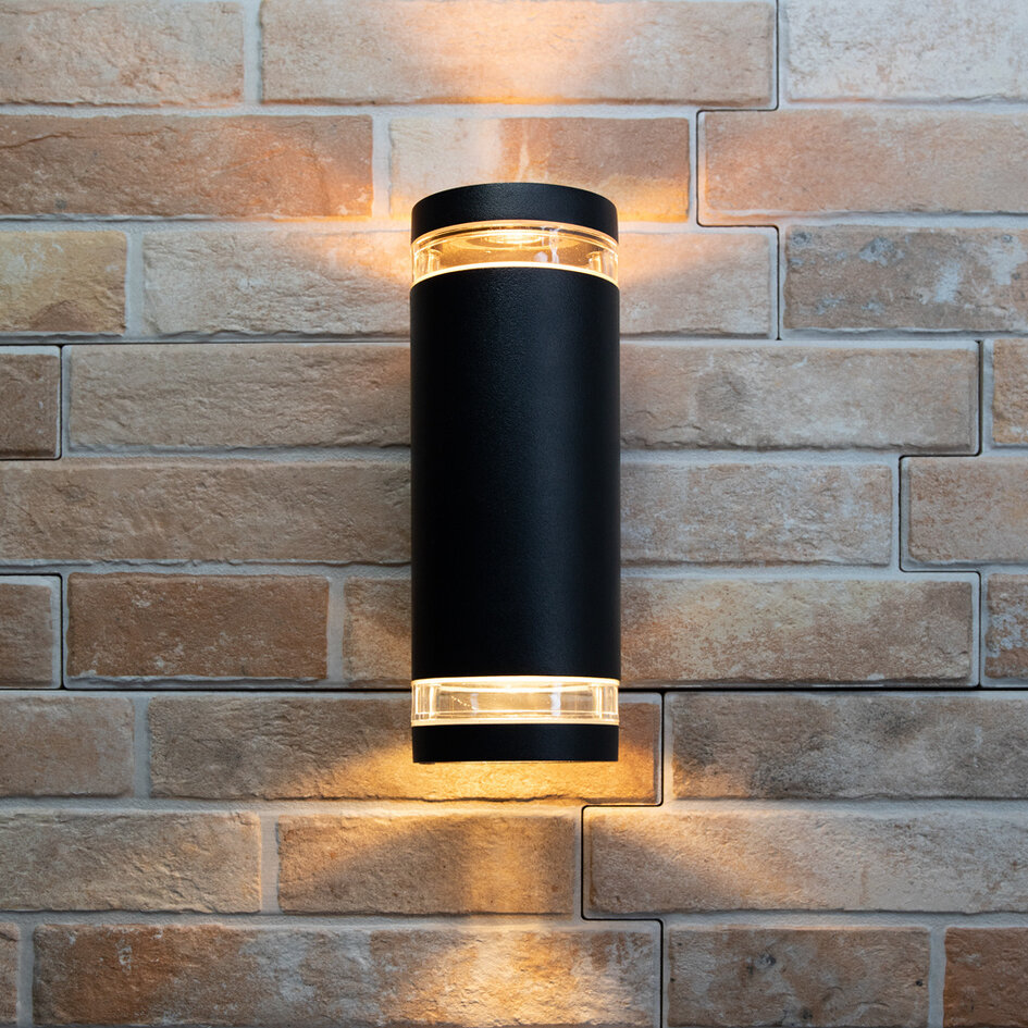 Utomhusvägglampan Showman 2-ljus - svart