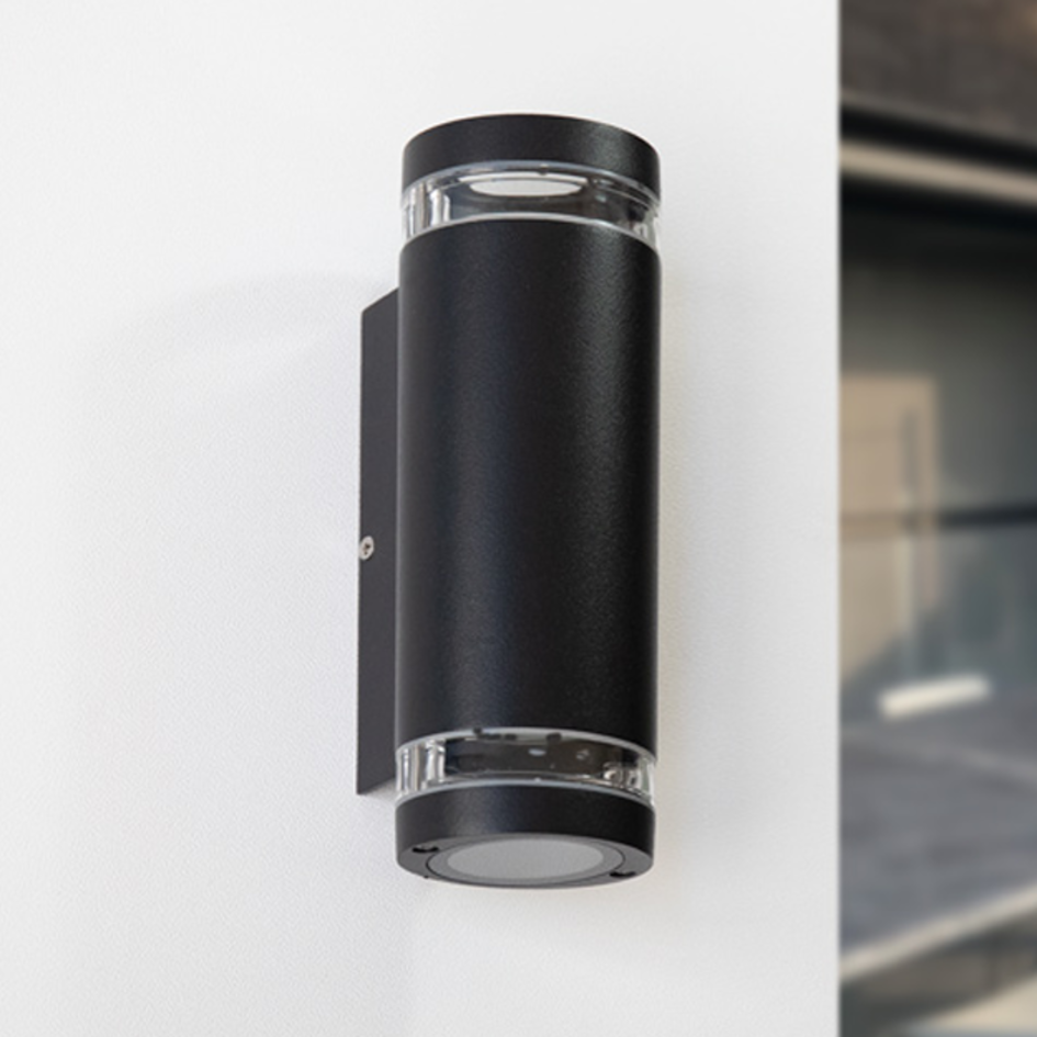 Utomhusvägglampan Showman 2-ljus - svart