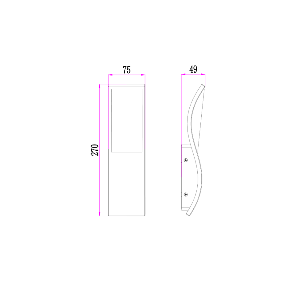 Design-vägglampa Mica - antracit