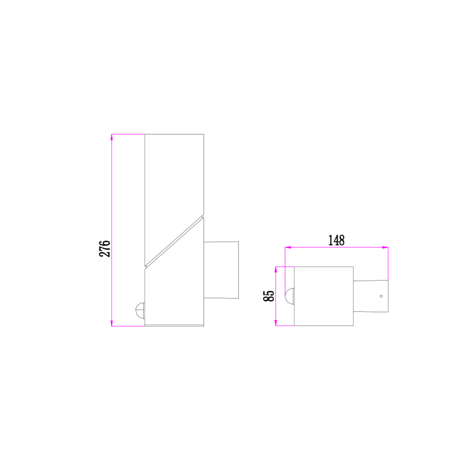 Vägglampa industri  Jasper - antracit