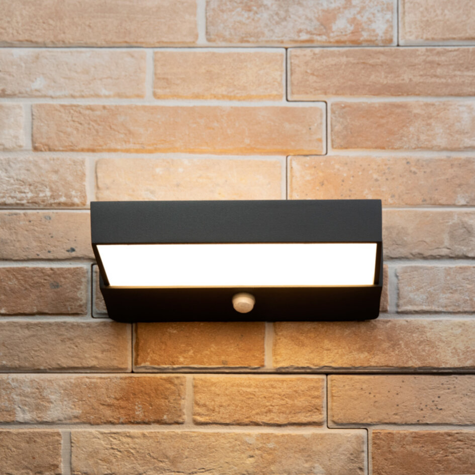 Onyx utomhusvägglampa med Sensor - antracit