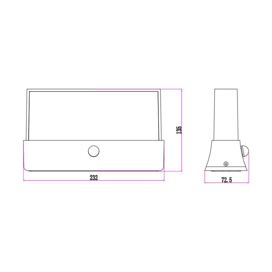 Onyx utomhusvägglampa med Sensor - antracit