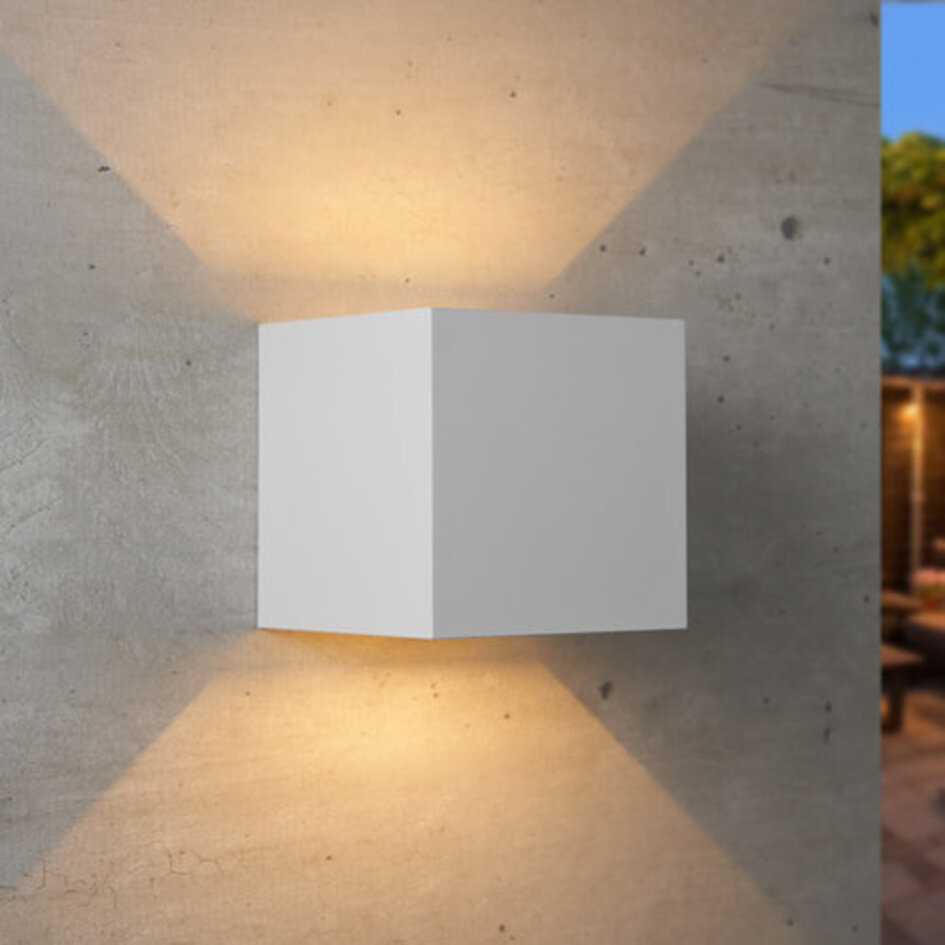 Moderna utomhus vägglampan Oliver - vit