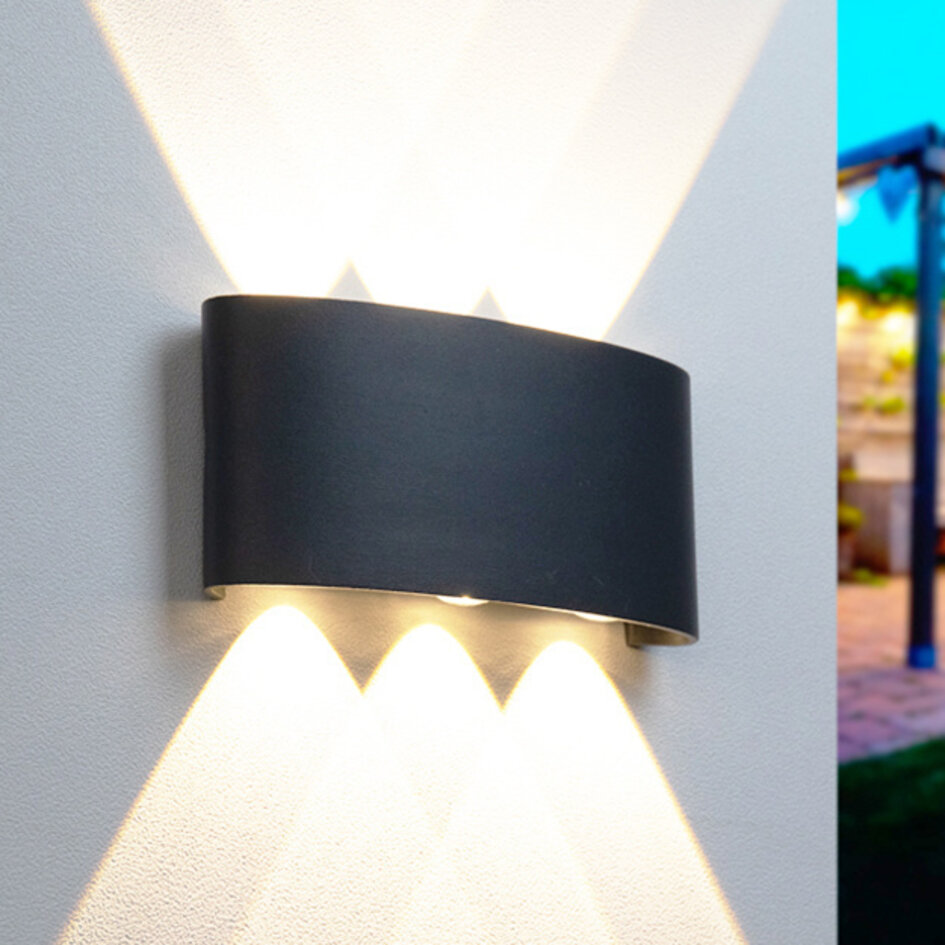 Design-vägglampa utomhus Sena - antracit