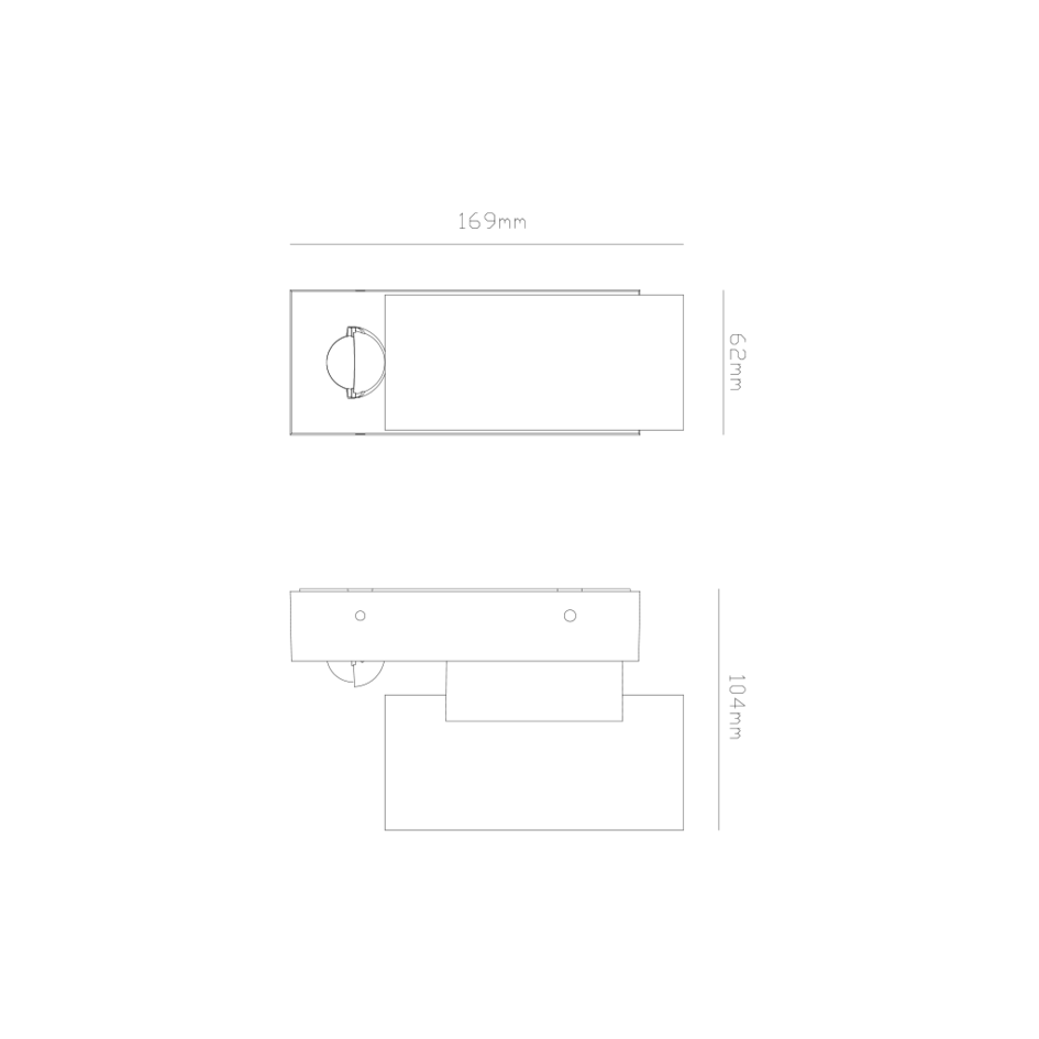 Modern rund vägglampa med sensor  - antracit