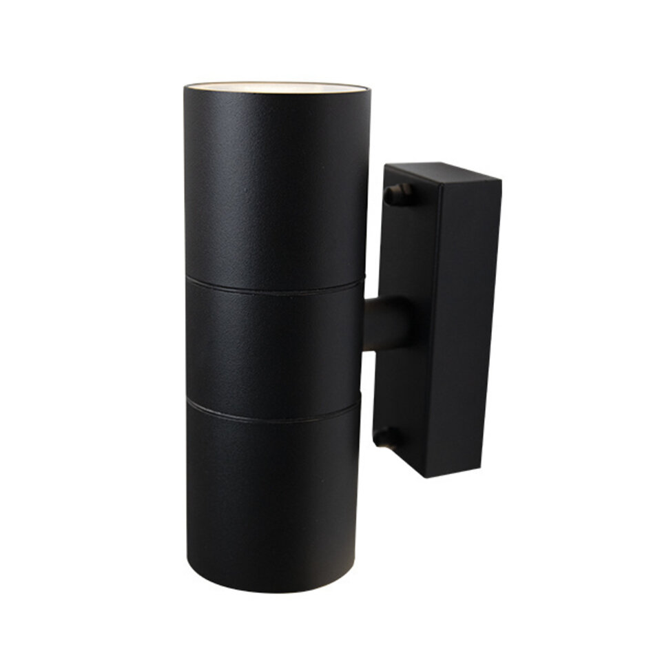 Rund svart vägglampa Olivia - 2-lampor