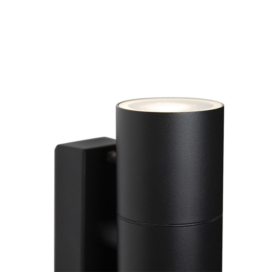 Rund svart vägglampa Olivia - 2-lampor