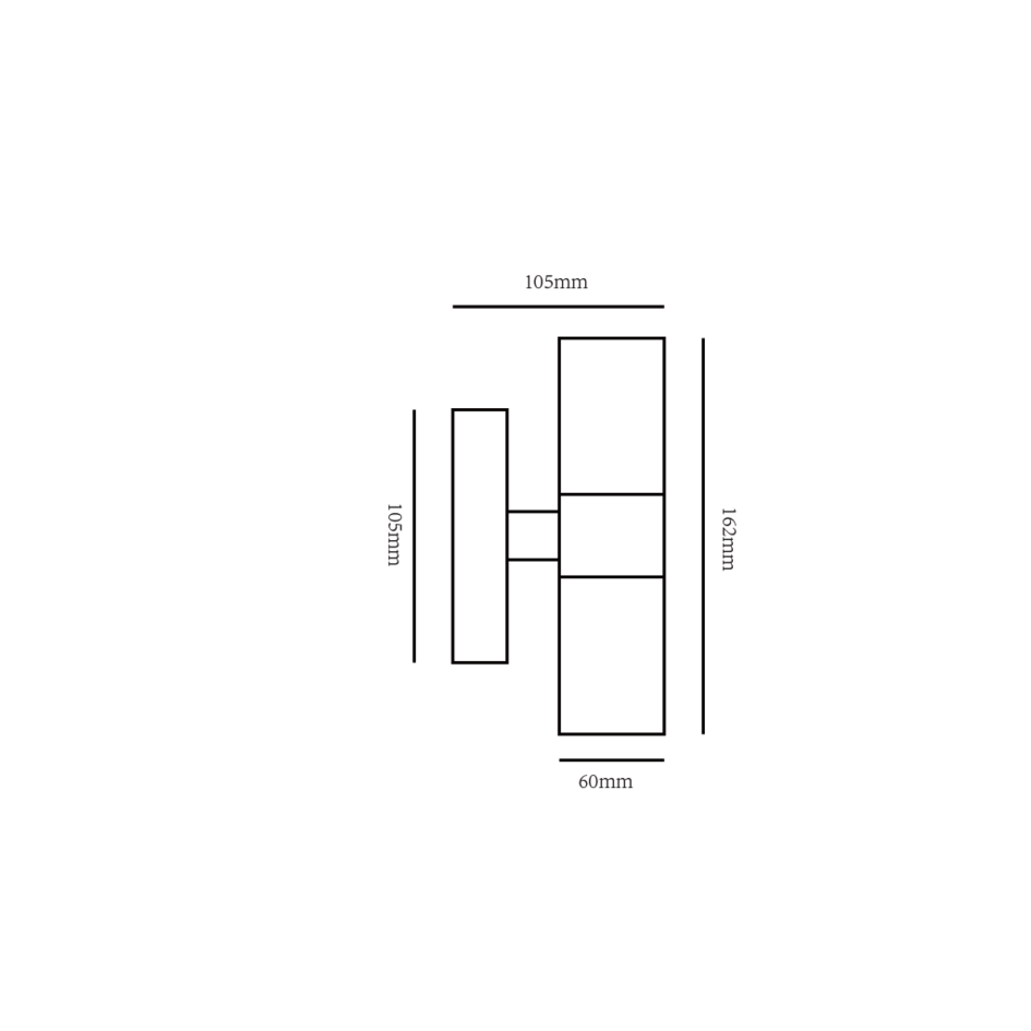 Rund svart vägglampa Olivia - 2-lampor