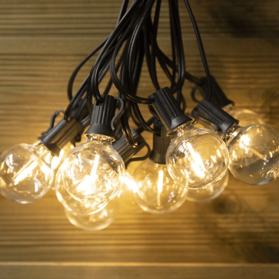 Sol-ljusslinga är utomhus med 20 små runda lampor - 10 Meter