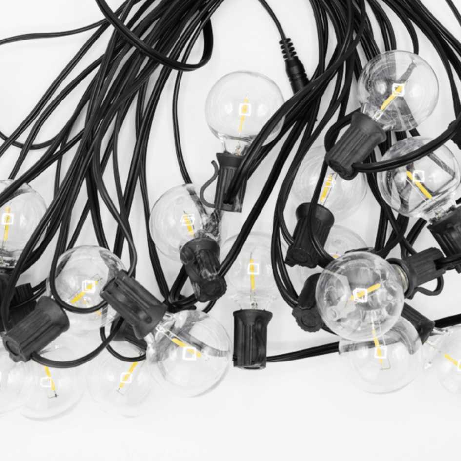 Sol-ljusslinga är utomhus med 20 små runda lampor - 10 Meter