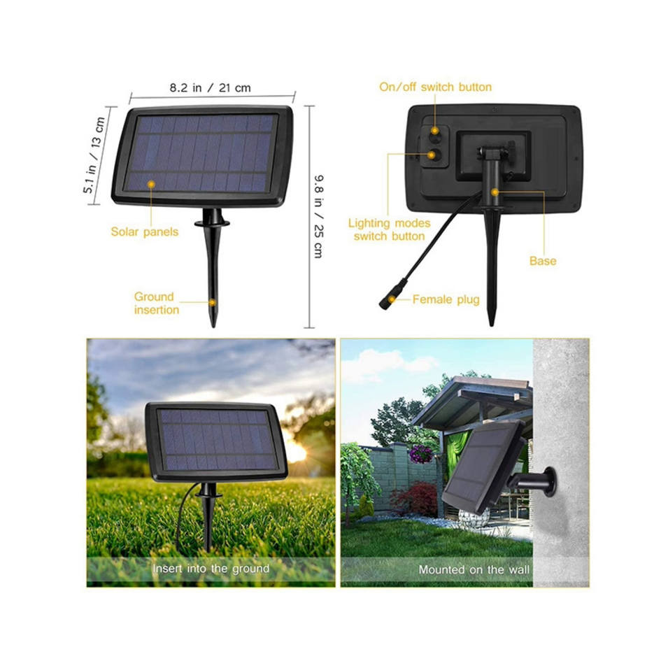 Sol-ljusslinga är utomhus med 20 små runda lampor - 10 Meter