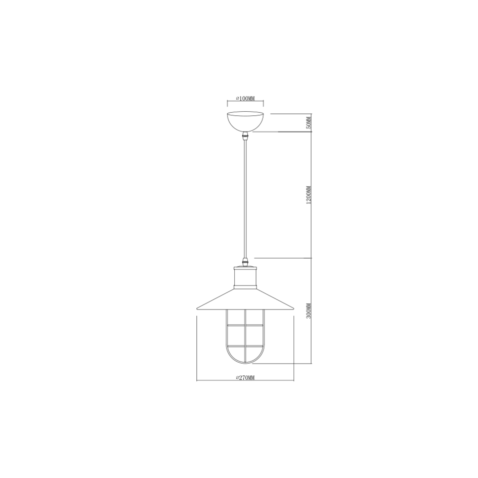 Industriell hängande lampa i svart stål - Kiew