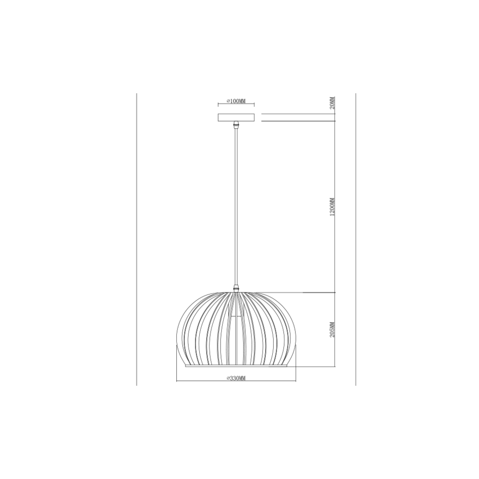 Lantlig hängande lampa av naturträ - Jakarta