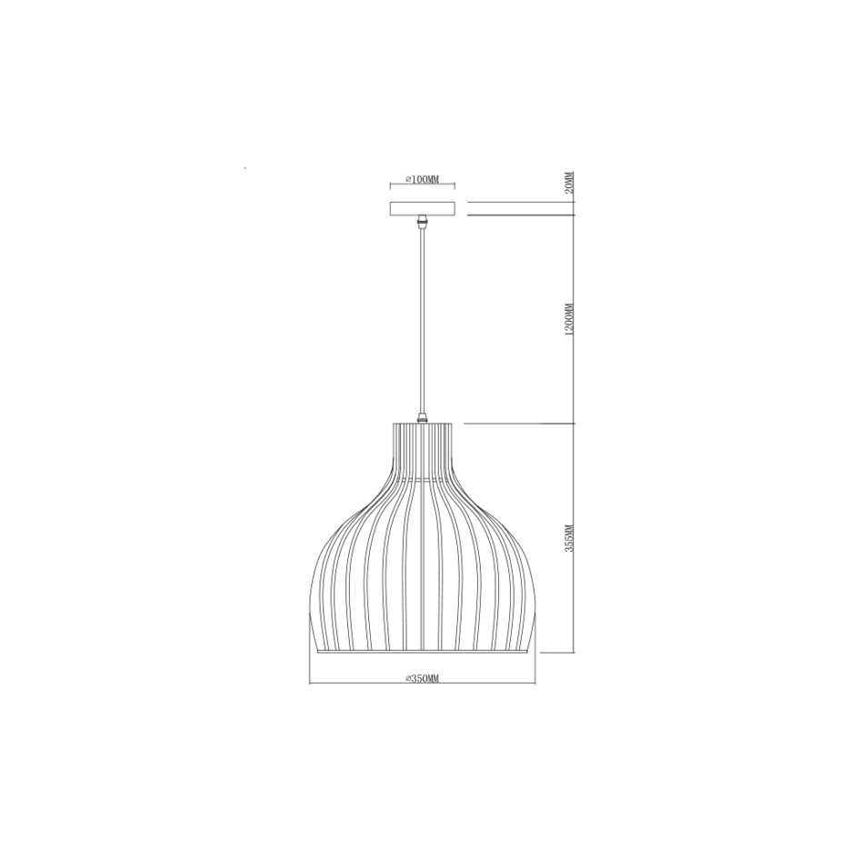 Pendellampa i lantlig stil av naturträ- Hanoi