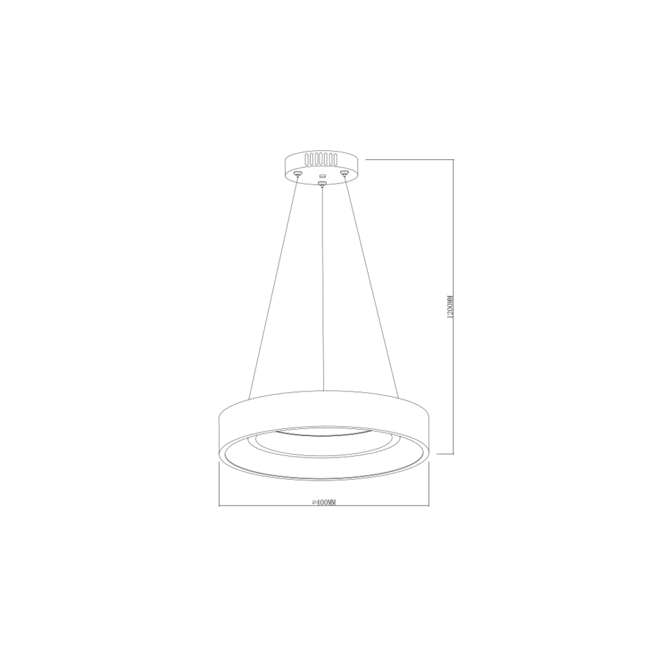 Modern hängande lampa i svart metall - Roundy