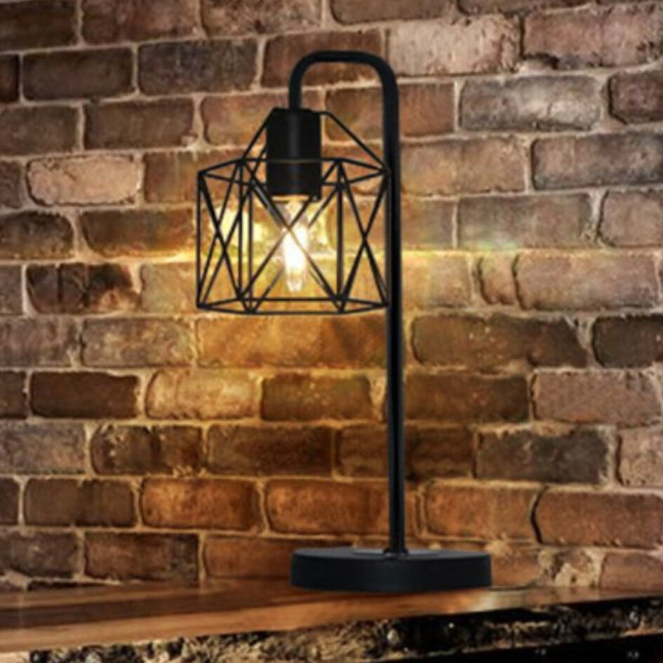 Industriell svart Metall-Bordslampa - Peru