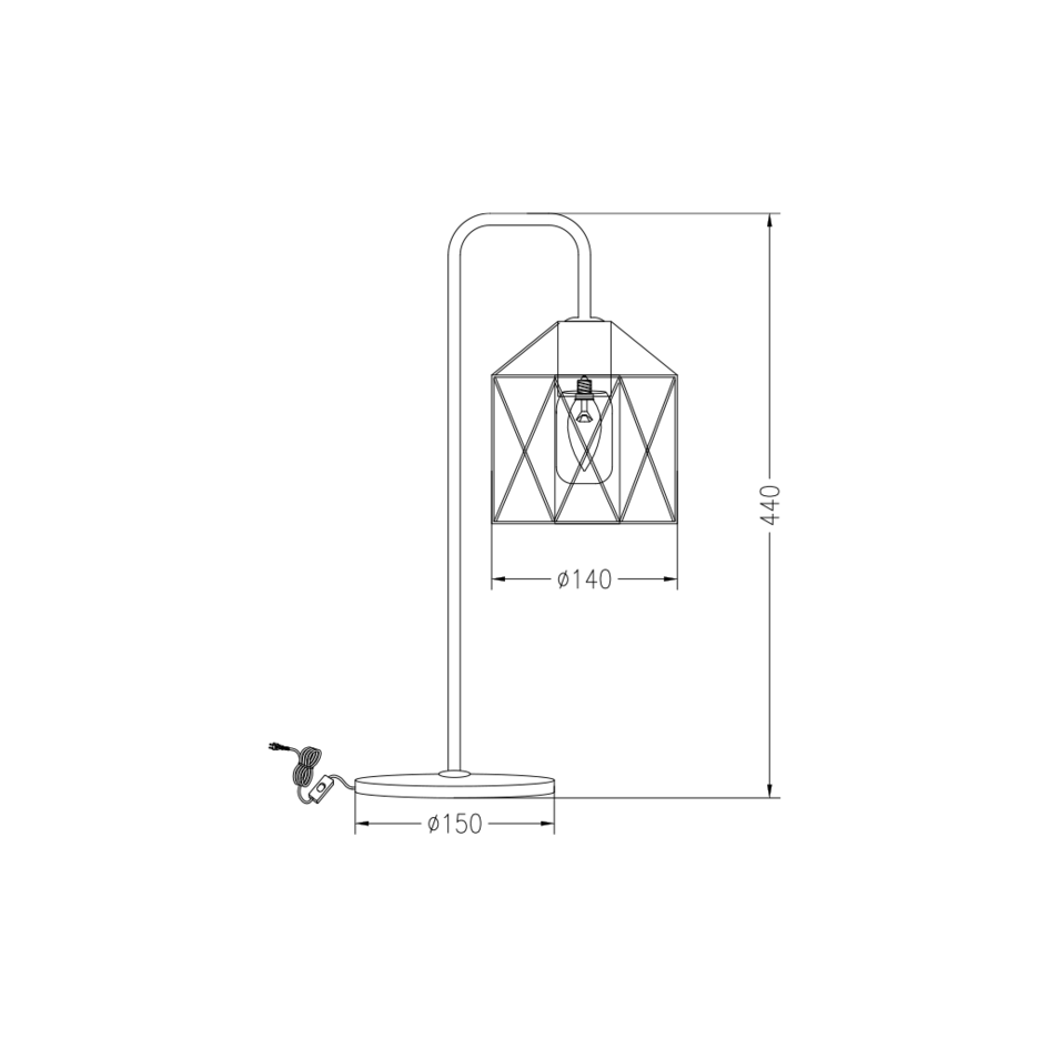 Industriell svart Metall-Bordslampa - Peru