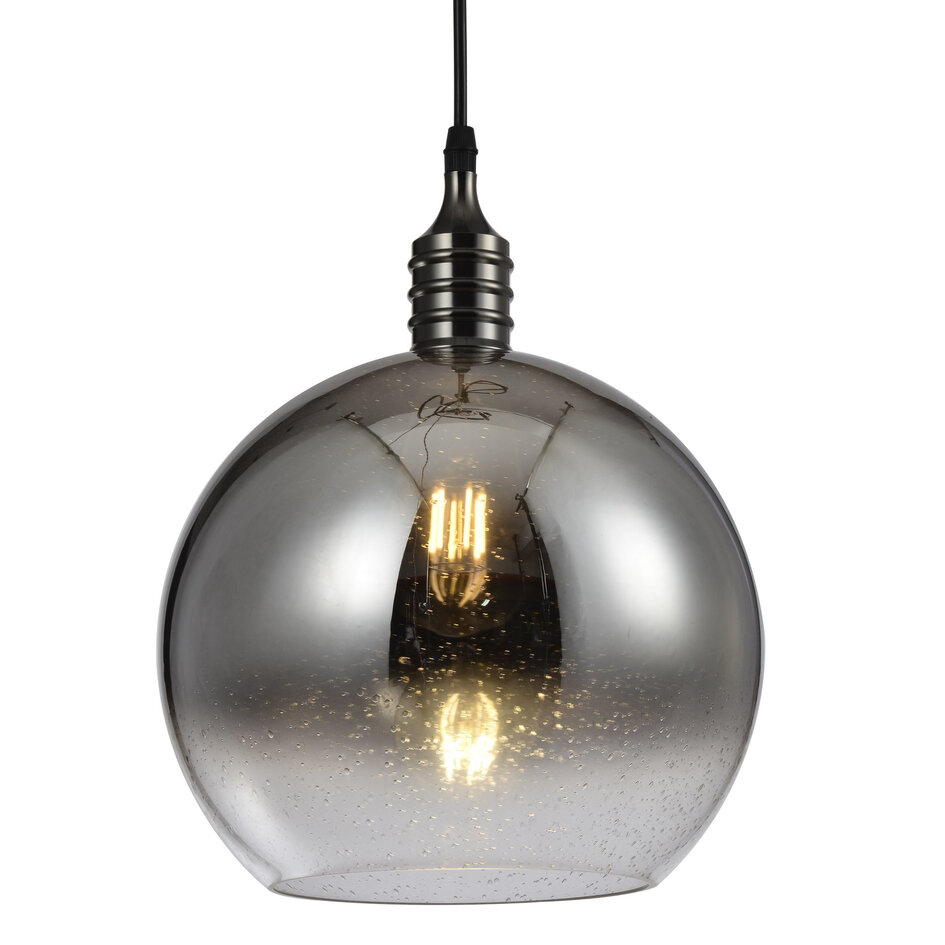 Design-pendellampa med rökt glas - London