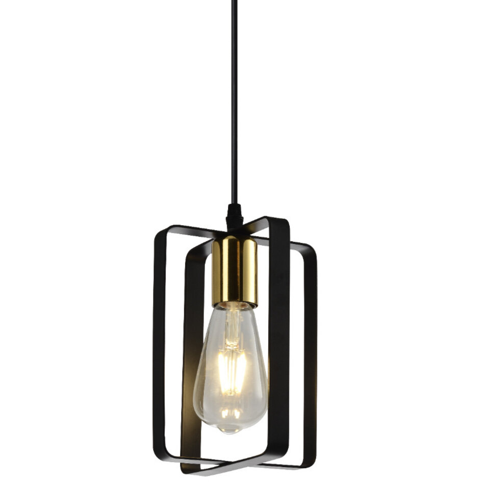 Industriell pendellampa svart med guld - Pisa