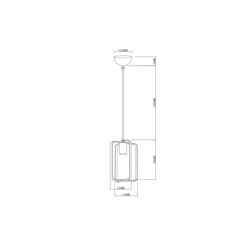 Industriell pendellampa svart med guld - Pisa