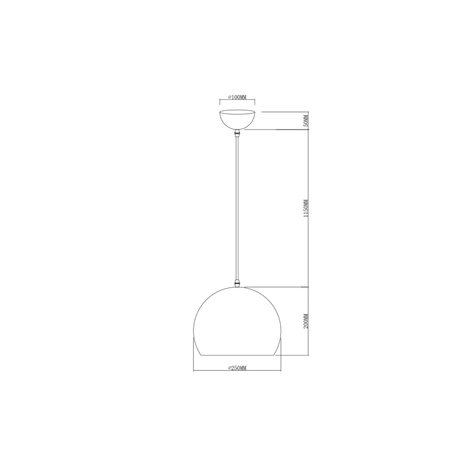 Modern rund pendellampa svart med guld 25cm - Goldy