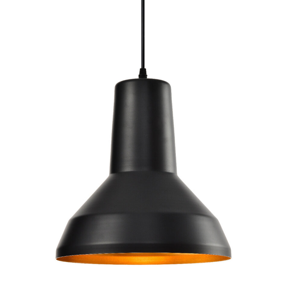 Modern pendellampa svart med guld dekorationer  - Sizilien