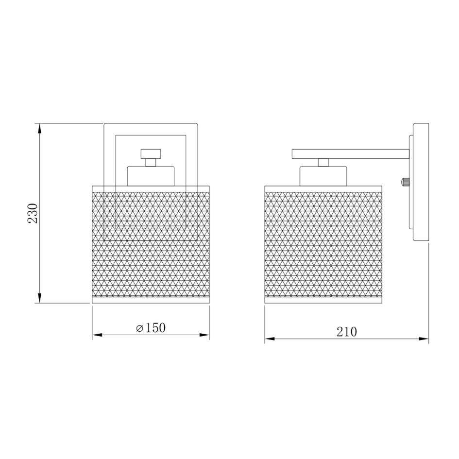 Industriell vägglampa svart med guld  - Sevilla