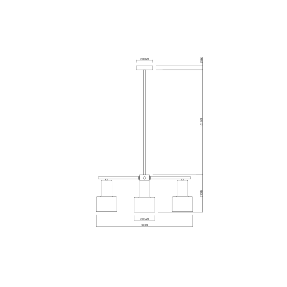 Modern hängande lampa i guld med 3 lampor - Rom