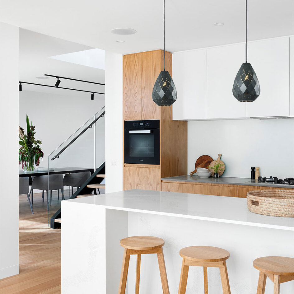 Design-hängande lampa i glänsande svart - Jupiter