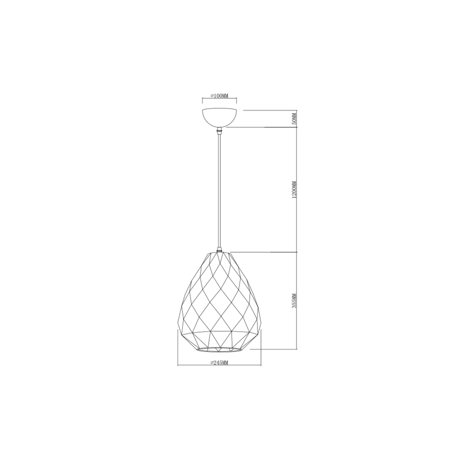 Design-hängande lampa i glänsande svart - Jupiter