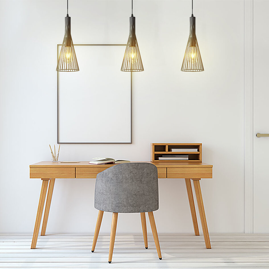 Industrielle Hängelampe aus schwarzem Metall - Sofia