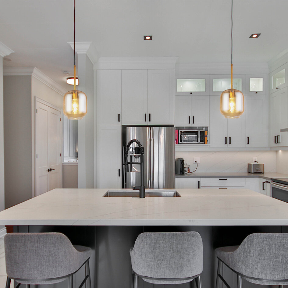 Design pendellampa i brunt glas - Venedig