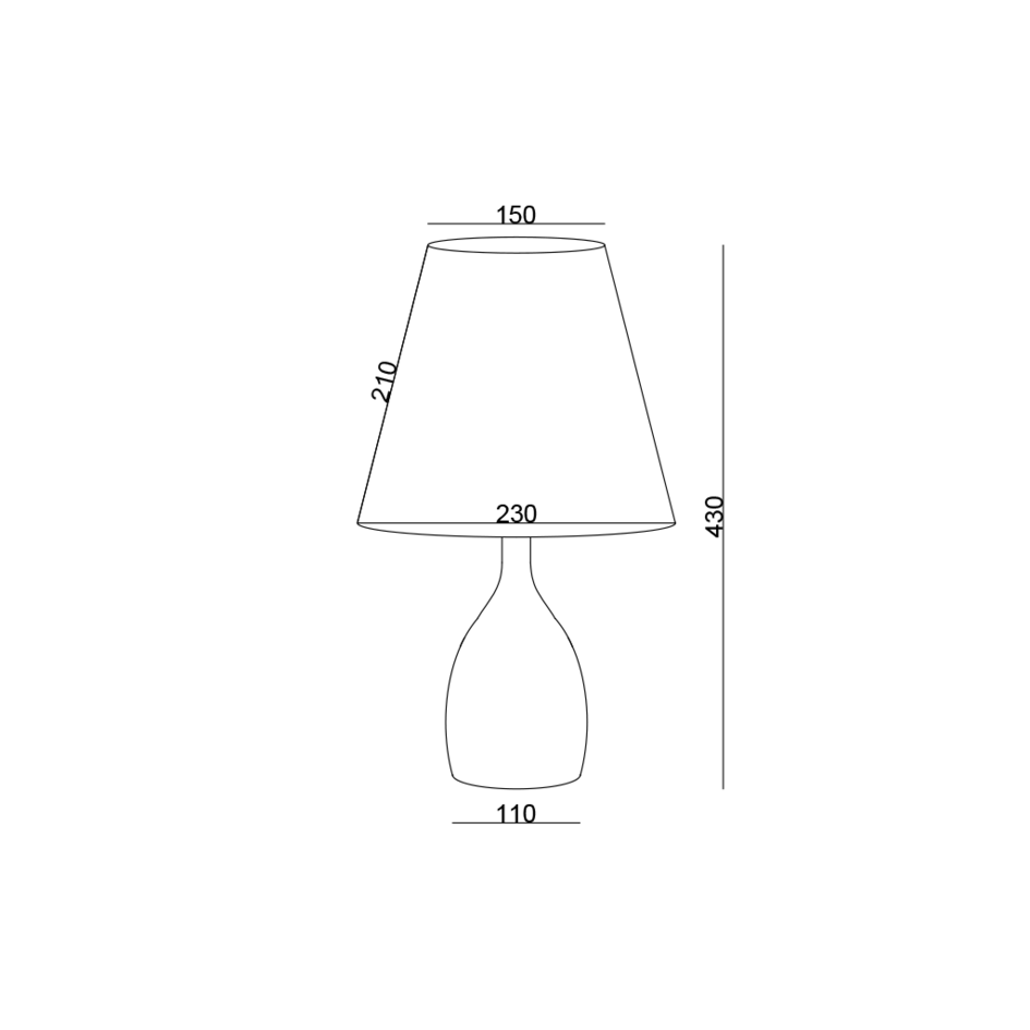 Klassisk bordslampa med tyskärm - Malaga
