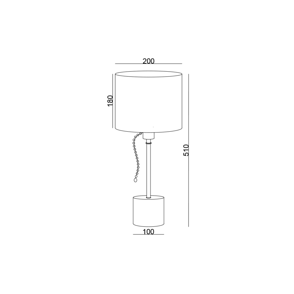 Romantisk bordslampa med tygskärm- Valencia