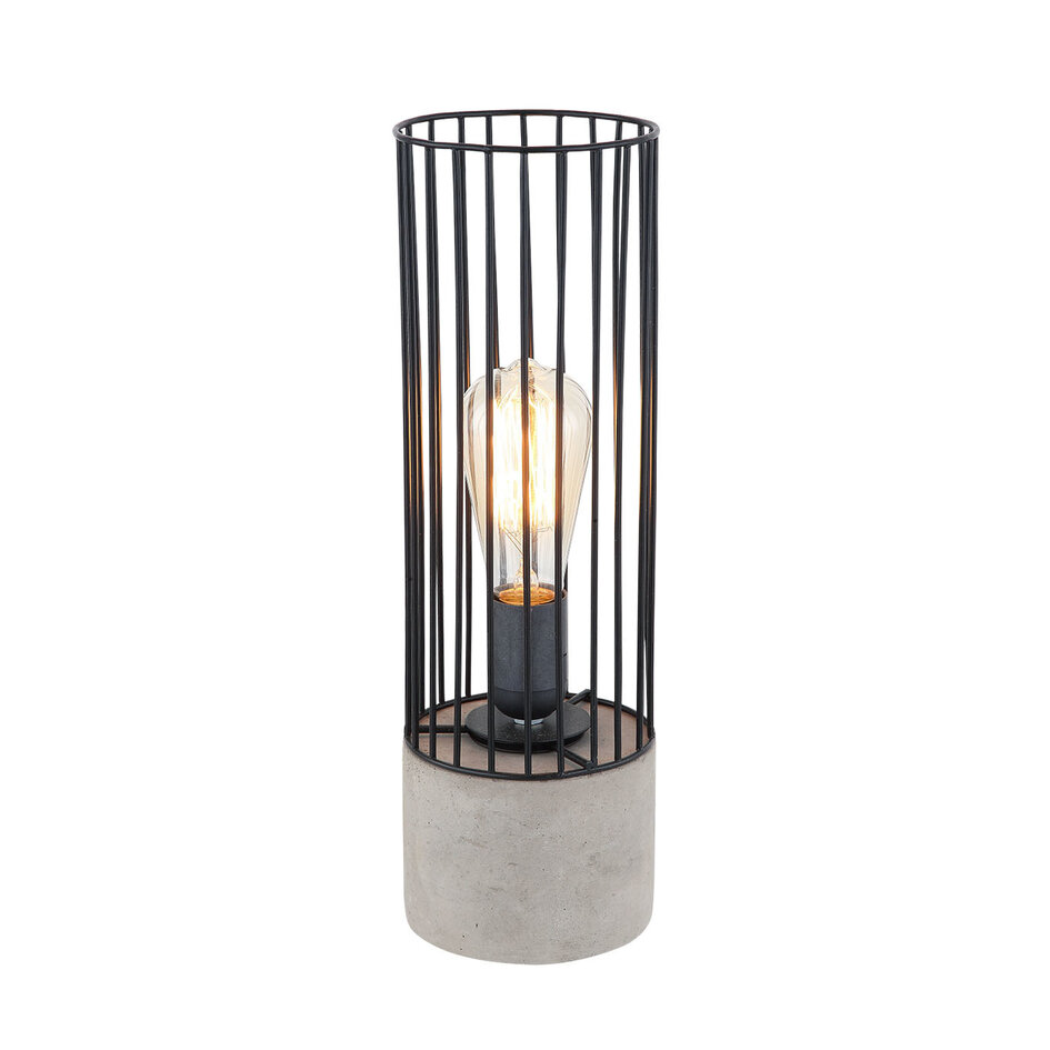 Industriell bordslampa i svart och med robust bas  - Palma