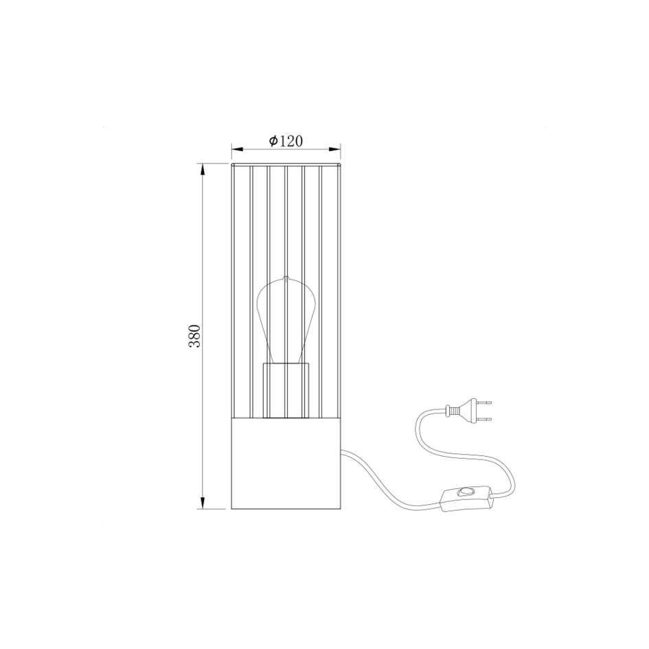 Industriell bordslampa i svart och med robust bas  - Palma