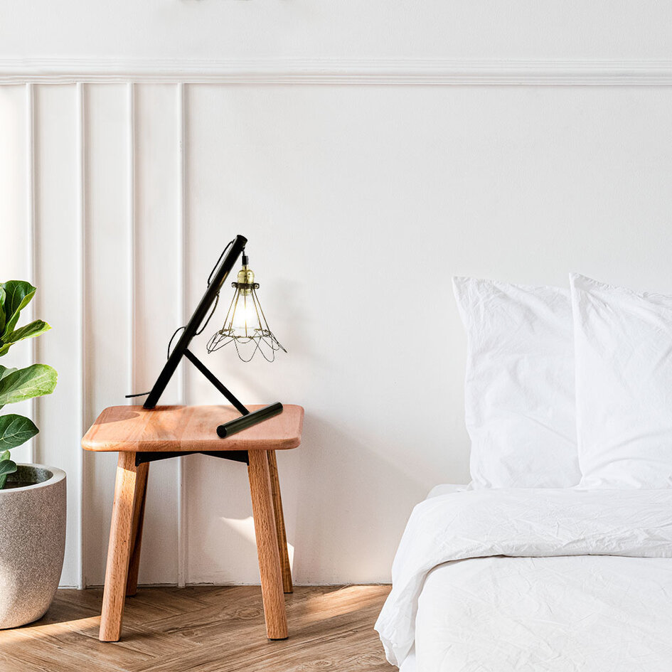 Industriell bordslampa med justerbar svart metall - Marbella