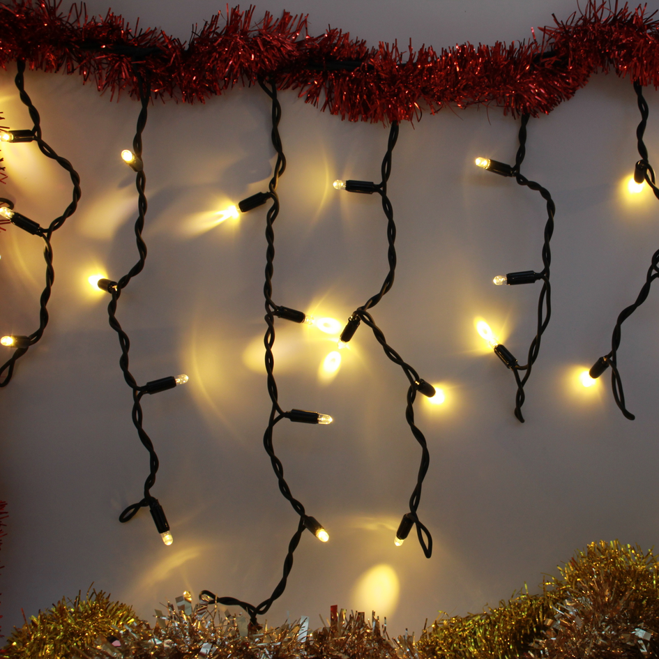 LED Istapps ljusslinga | 27 Meter med 1 026 ljus - varm-vit | Gummi