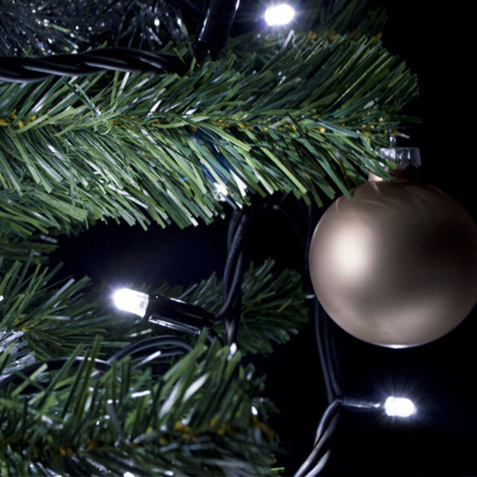 Erweiterbare Weihnachtsbeleuchtung | Kaltweiß | 60 Meter mit 600 Lichtern | Gummi