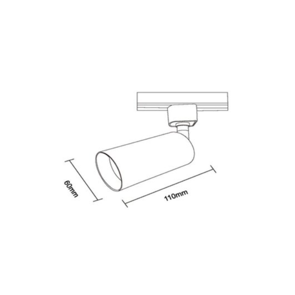 Schienenspot 1 Phase Juno - schwarz mit goldener Innenseite