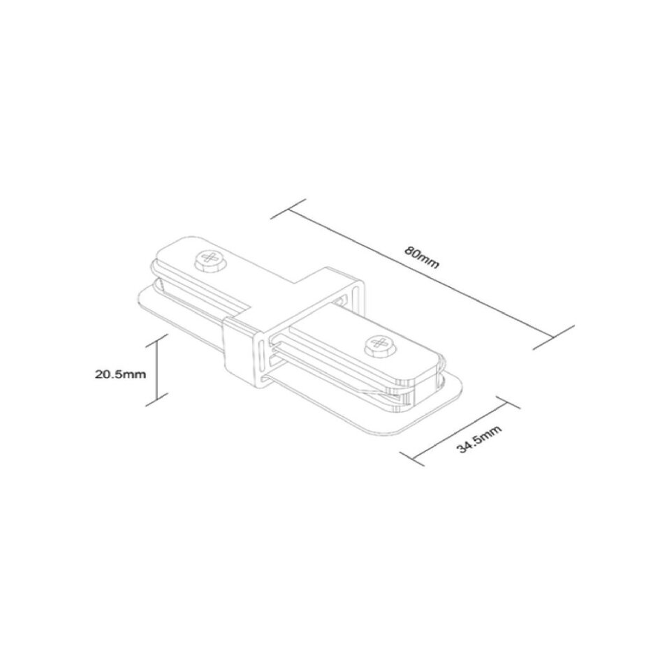I-koppling för en-fas spårlist - svart