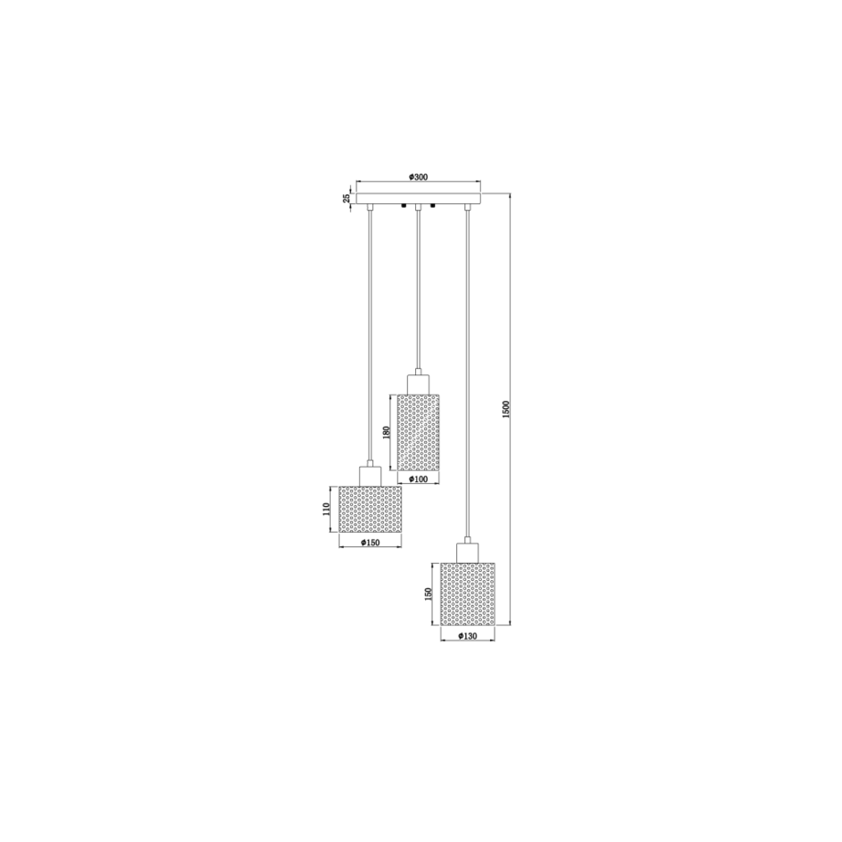 Deckenleuchte Avery - schwarz mit gold