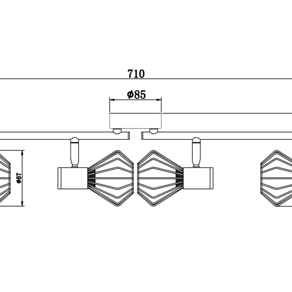 Deckenleuchte Faith 4-fach - schwarz